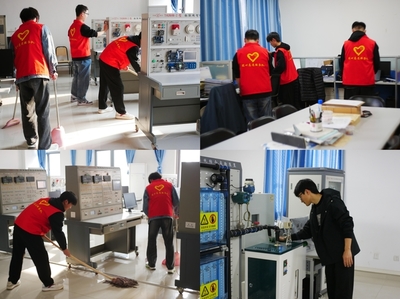 建筑环境工程学院开展“洁校园之美,展志愿之风”楼宇清洁志愿服务活动
